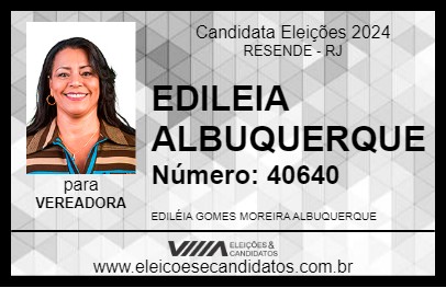 Candidato EDILEIA ALBUQUERQUE 2024 - RESENDE - Eleições