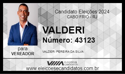 Candidato VALDERI 2024 - CABO FRIO - Eleições