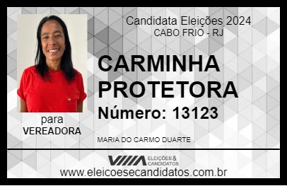 Candidato CARMINHA PROTETORA 2024 - CABO FRIO - Eleições