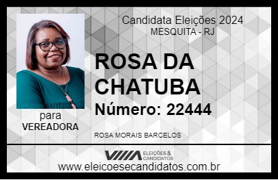 Candidato ROSA DA CHATUBA 2024 - MESQUITA - Eleições