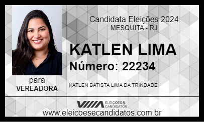 Candidato KATLEN LIMA 2024 - MESQUITA - Eleições