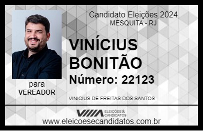 Candidato VINÍCIUS BONITÃO 2024 - MESQUITA - Eleições