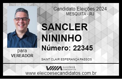 Candidato SANCLER NININHO 2024 - MESQUITA - Eleições