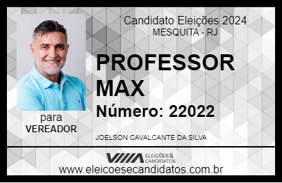 Candidato PROFESSOR MAX 2024 - MESQUITA - Eleições