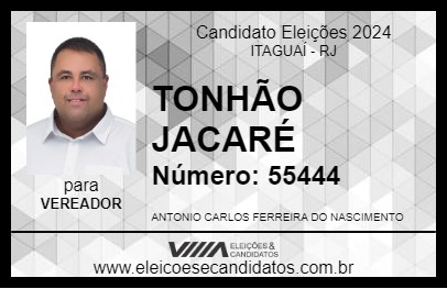 Candidato TONHÃO  JACARÉ 2024 - ITAGUAÍ - Eleições