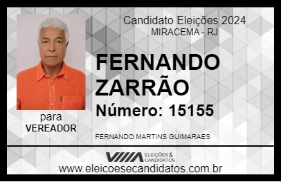 Candidato FERNANDO ZARRÃO 2024 - MIRACEMA - Eleições