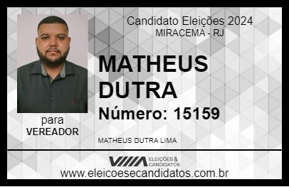 Candidato MATHEUS DUTRA 2024 - MIRACEMA - Eleições