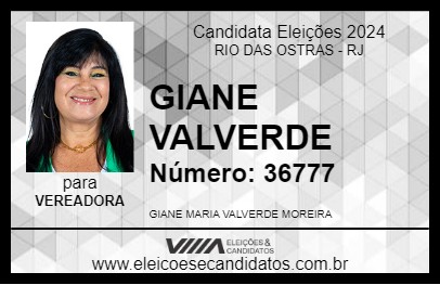 Candidato GIANE VALVERDE 2024 - RIO DAS OSTRAS - Eleições