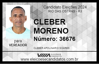 Candidato CLEBER MORENO 2024 - RIO DAS OSTRAS - Eleições