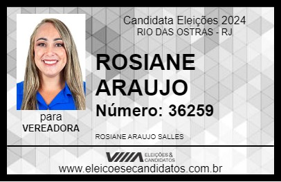 Candidato ROSIANE ARAUJO 2024 - RIO DAS OSTRAS - Eleições