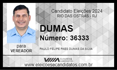 Candidato DUMAS 2024 - RIO DAS OSTRAS - Eleições