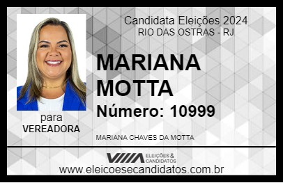 Candidato MARIANA MOTTA 2024 - RIO DAS OSTRAS - Eleições