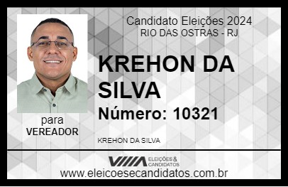 Candidato KREHON DA SILVA 2024 - RIO DAS OSTRAS - Eleições