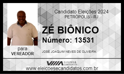 Candidato ZÉ BIÔNICO 2024 - PETRÓPOLIS - Eleições