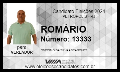 Candidato ROMÁRIO 2024 - PETRÓPOLIS - Eleições