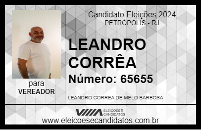 Candidato LEANDRO CORRÊA 2024 - PETRÓPOLIS - Eleições