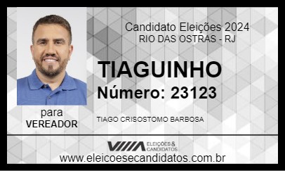 Candidato TIAGUINHO 2024 - RIO DAS OSTRAS - Eleições