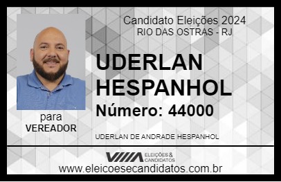 Candidato UDERLAN HESPANHOL 2024 - RIO DAS OSTRAS - Eleições