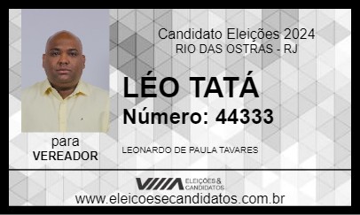 Candidato LÉO TATÁ 2024 - RIO DAS OSTRAS - Eleições