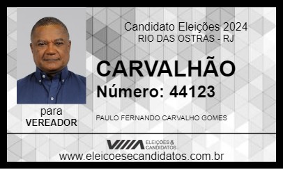 Candidato CARVALHÃO 2024 - RIO DAS OSTRAS - Eleições