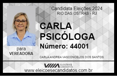 Candidato CARLA PSICÓLOGA 2024 - RIO DAS OSTRAS - Eleições