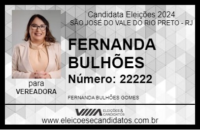 Candidato FERNANDA BULHÕES 2024 - SÃO JOSÉ DO VALE DO RIO PRETO - Eleições