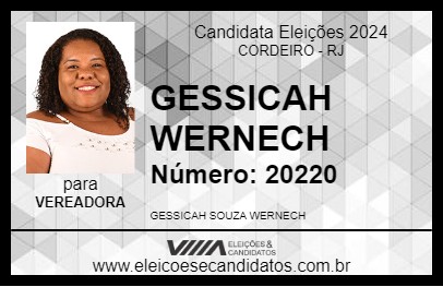 Candidato GESSICAH WERNECH 2024 - CORDEIRO - Eleições