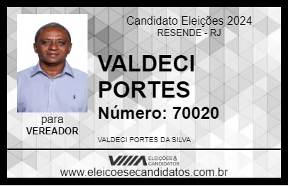 Candidato VALDECI PORTES 2024 - RESENDE - Eleições