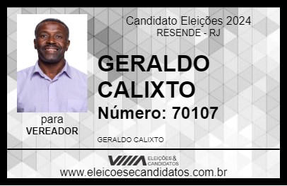 Candidato GERALDO CALIXTO 2024 - RESENDE - Eleições