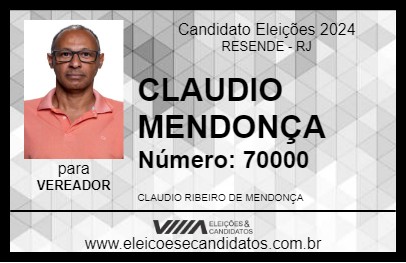 Candidato CLAUDIO MENDONÇA 2024 - RESENDE - Eleições