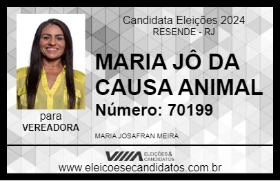 Candidato MARIA JÔ DA CAUSA ANIMAL 2024 - RESENDE - Eleições