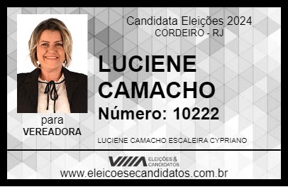 Candidato LUCIENE CAMACHO 2024 - CORDEIRO - Eleições