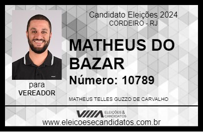 Candidato MATHEUS DO BAZAR 2024 - CORDEIRO - Eleições