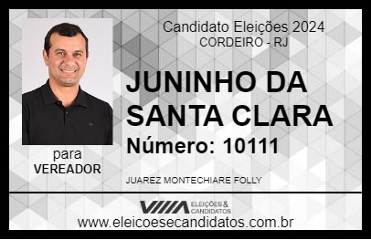 Candidato JUNINHO DA SANTA CLARA 2024 - CORDEIRO - Eleições