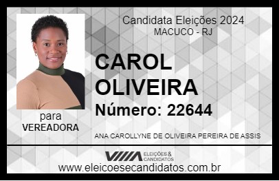 Candidato CAROL OLIVEIRA 2024 - MACUCO - Eleições