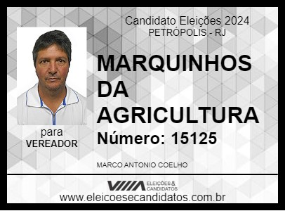 Candidato MARQUINHOS DA AGRICULTURA 2024 - PETRÓPOLIS - Eleições