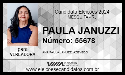 Candidato PAULA JANUZZI 2024 - MESQUITA - Eleições