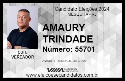 Candidato AMAURY TRINDADE 2024 - MESQUITA - Eleições