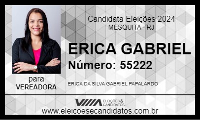 Candidato ERICA GABRIEL 2024 - MESQUITA - Eleições