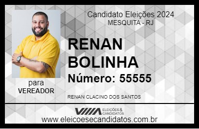 Candidato RENAN BOLINHA 2024 - MESQUITA - Eleições