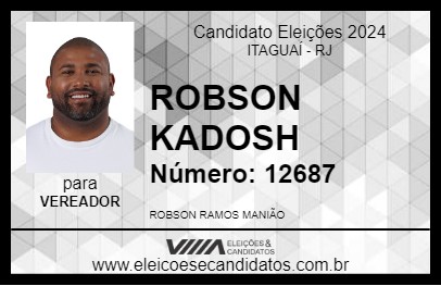 Candidato ROBSON KADOSH 2024 - ITAGUAÍ - Eleições