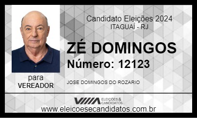 Candidato ZÉ DOMINGOS 2024 - ITAGUAÍ - Eleições