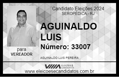 Candidato AGUINALDO LUIS 2024 - SEROPÉDICA - Eleições