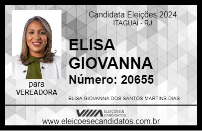 Candidato ELISA GIOVANNA 2024 - ITAGUAÍ - Eleições