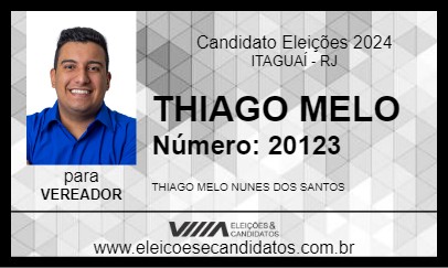 Candidato THIAGO MELO 2024 - ITAGUAÍ - Eleições