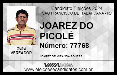 Candidato JOAREZ DO PICOLÉ 2024 - SÃO FRANCISCO DE ITABAPOANA - Eleições