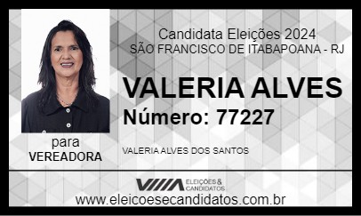 Candidato VALERIA ALVES 2024 - SÃO FRANCISCO DE ITABAPOANA - Eleições