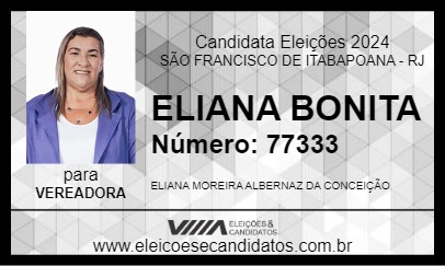 Candidato ELIANA BONITA 2024 - SÃO FRANCISCO DE ITABAPOANA - Eleições