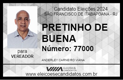 Candidato PRETINHO DE BUENA 2024 - SÃO FRANCISCO DE ITABAPOANA - Eleições