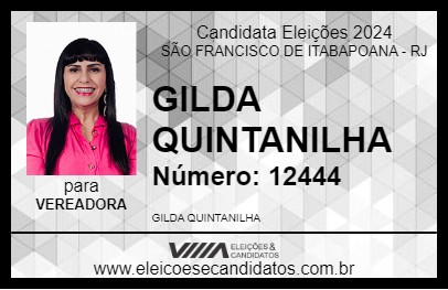 Candidato GILDA QUINTANILHA 2024 - SÃO FRANCISCO DE ITABAPOANA - Eleições